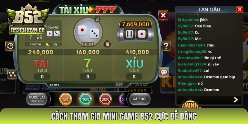 Cách tham gia mini game B52 cực dễ dàng