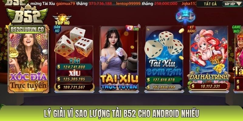 Lý giải vì sao lượng tải B52 cho Android nhiều
